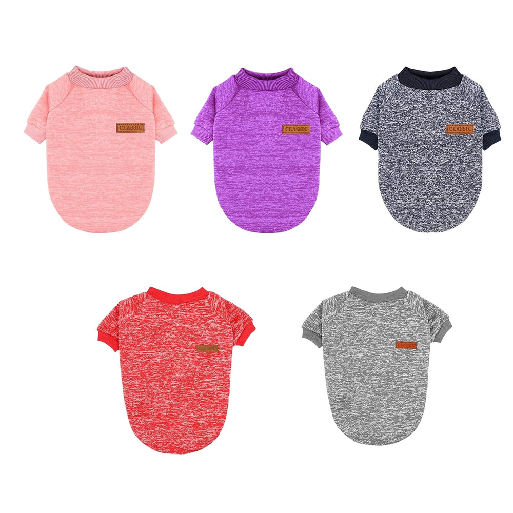 Bwealthest two-pack dog sweaters in grey provide soft warmth and easy care.