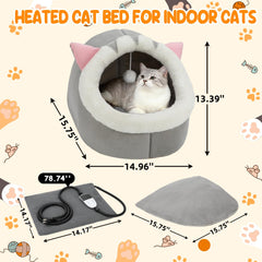 BWOGUE 2-in-1 cat bed cave side view illustrating convertible sofa mode.