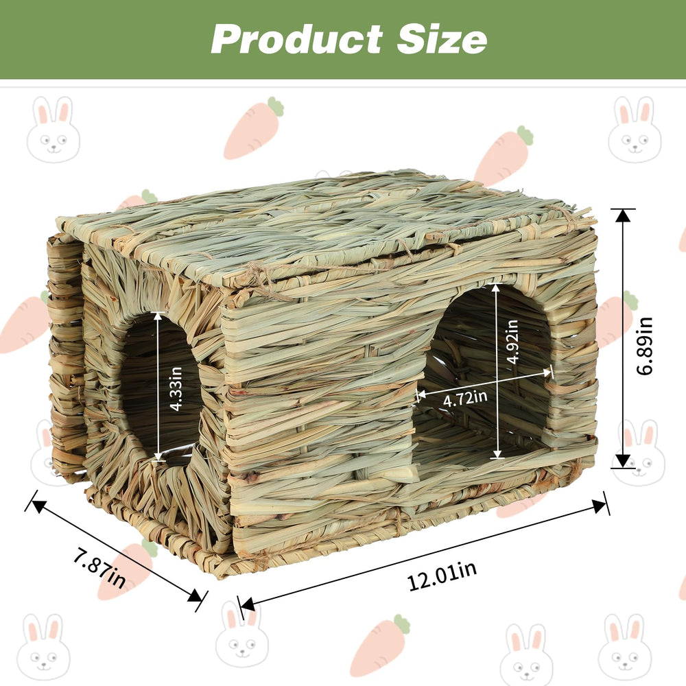 BWOGUE Bunny Grass House hand-woven seagrass emphasizes natural texture and safe chew area.