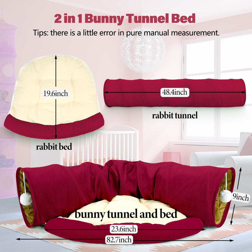 BWOGUE Bunny Tunnel Ball Toy inside highlights built-in entertainment during playtime.