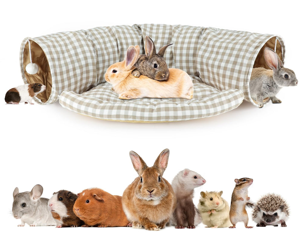 BWOGUE Bunny Tunnel Bed assembled showing the 2-in-1 design for play and rest.