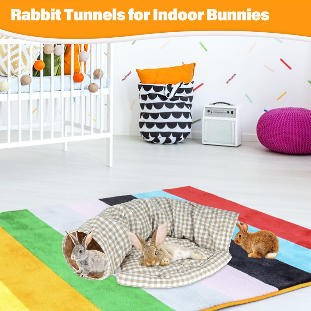BWOGUE Bunny Tunnel Bed folded flat for compact storage and travel.