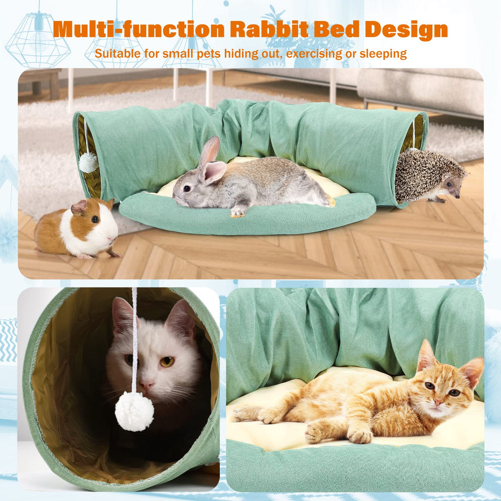 BWOGUE Bunny Tunnel Bed open-hideout demonstrates a comfy retreat for small pets.