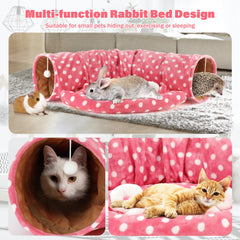 BWOGUE Bunny Tunnel Bed removable mat for easy washing and quick refresh.