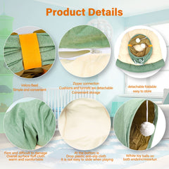 BWOGUE Bunny Tunnel Bed removable-mat highlights easy washing and flexible cleaning.