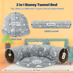 BWOGUE Bunny Tunnel Bed removable mat for quick cleaning