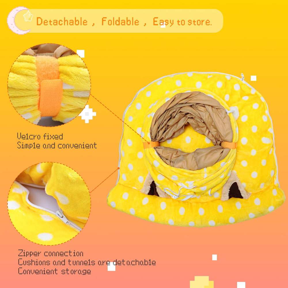 BWOGUE Bunny Tunnel Bed soft suede fabric offers scratch-resistant, cozy comfort.