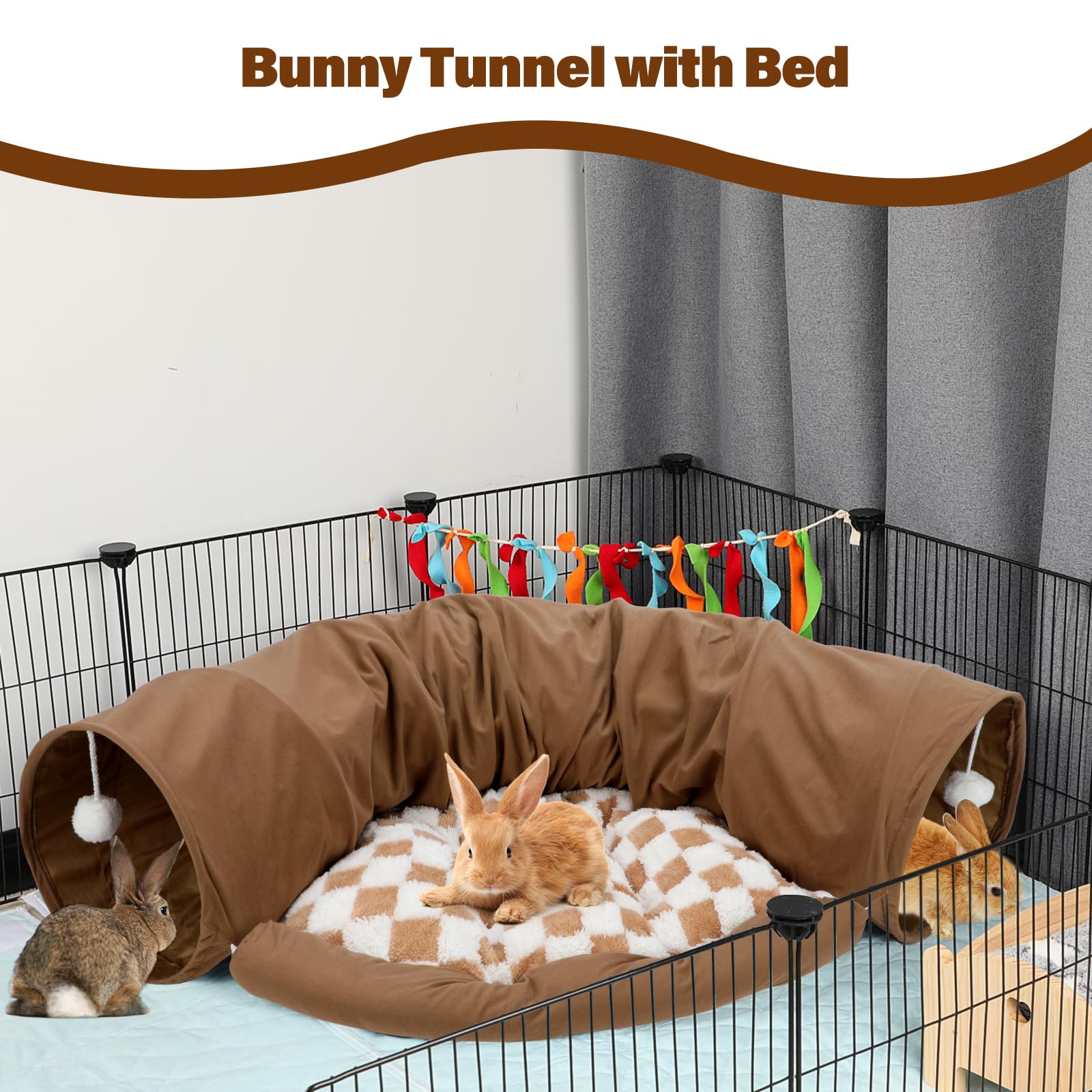 bwogue bunny tunnel bed folded for compact storage during travel or storage