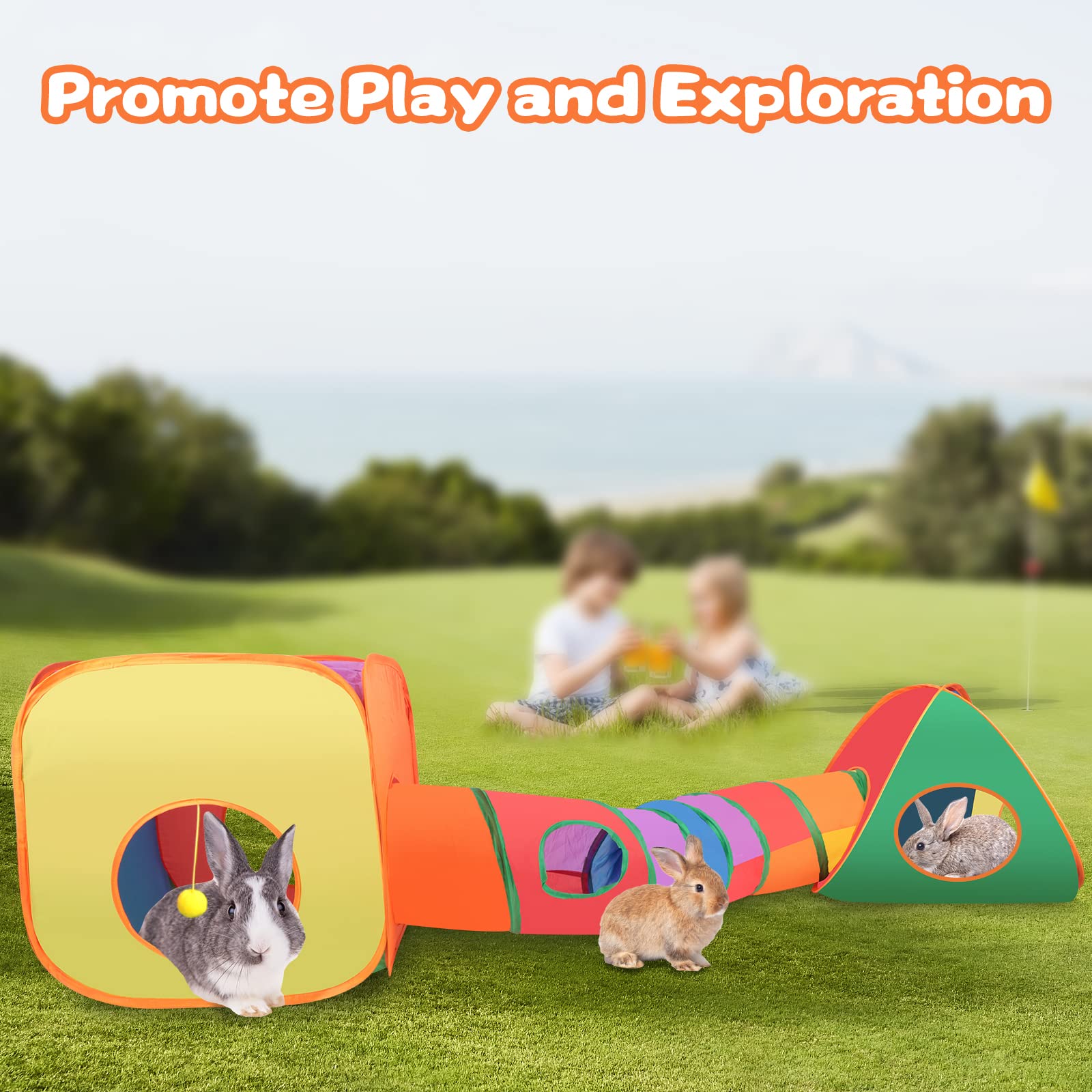 BWOGUE Bunny Tunnels Rainbow design attracts small pets