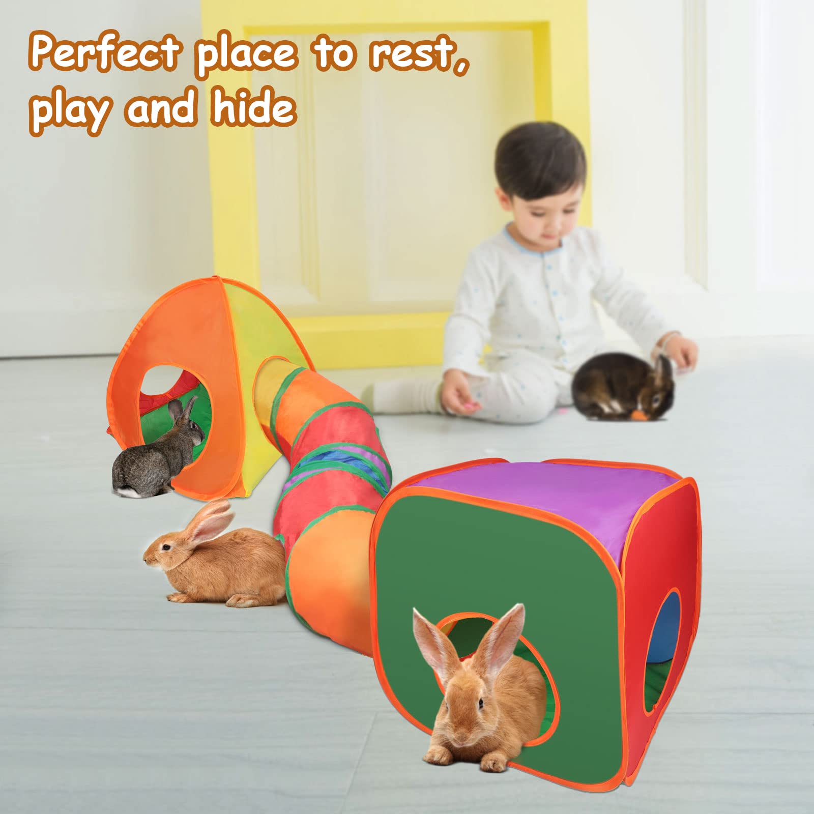 BWOGUE Bunny Tunnels Small-pets hide space for rest and play