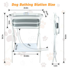BWOGUE dog bath tub with drainage hole for quick, mess-free water disposal.