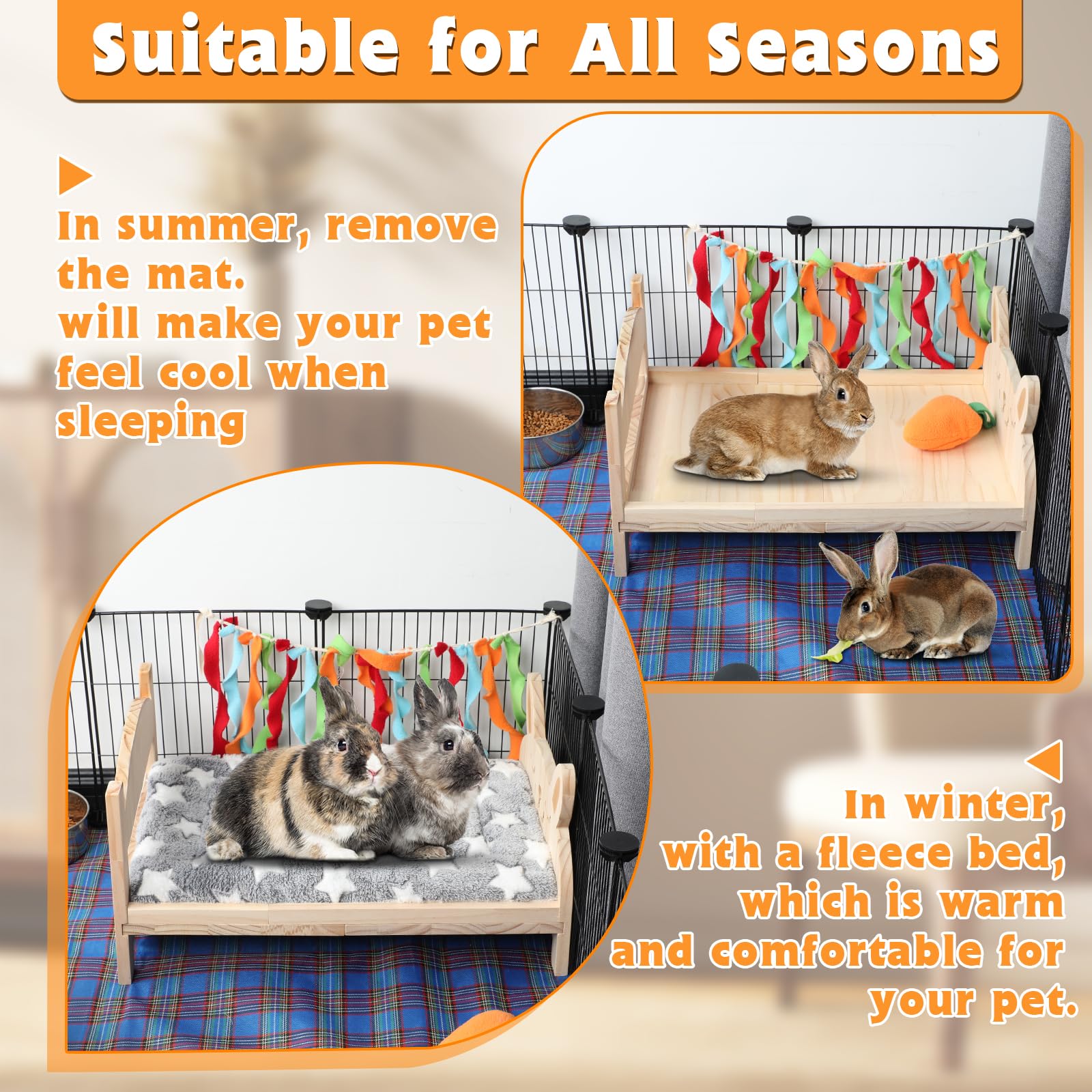 BWOGUE foldable rabbit bed storage compact for easy packing and travel.
