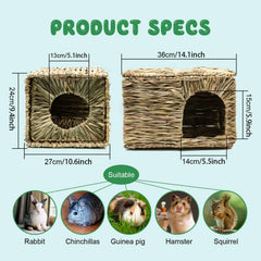 BWOGUE hand crafted grass hideaway foldable bed provides convenient storage and shelter.