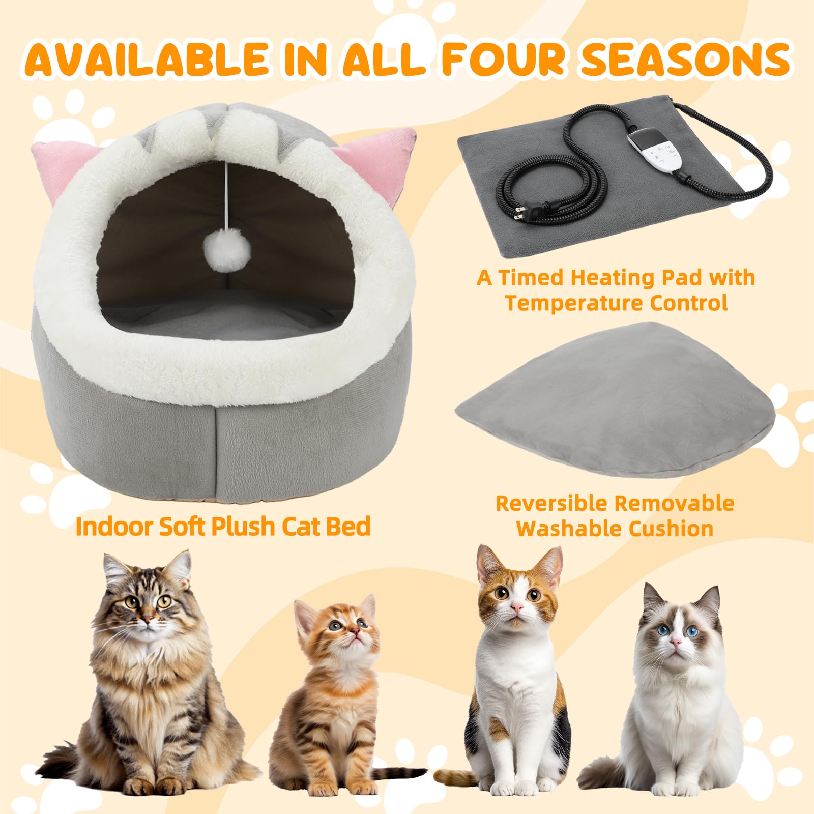 BWOGUE heating pad with timer and adjustable temperatures for customizable warmth.