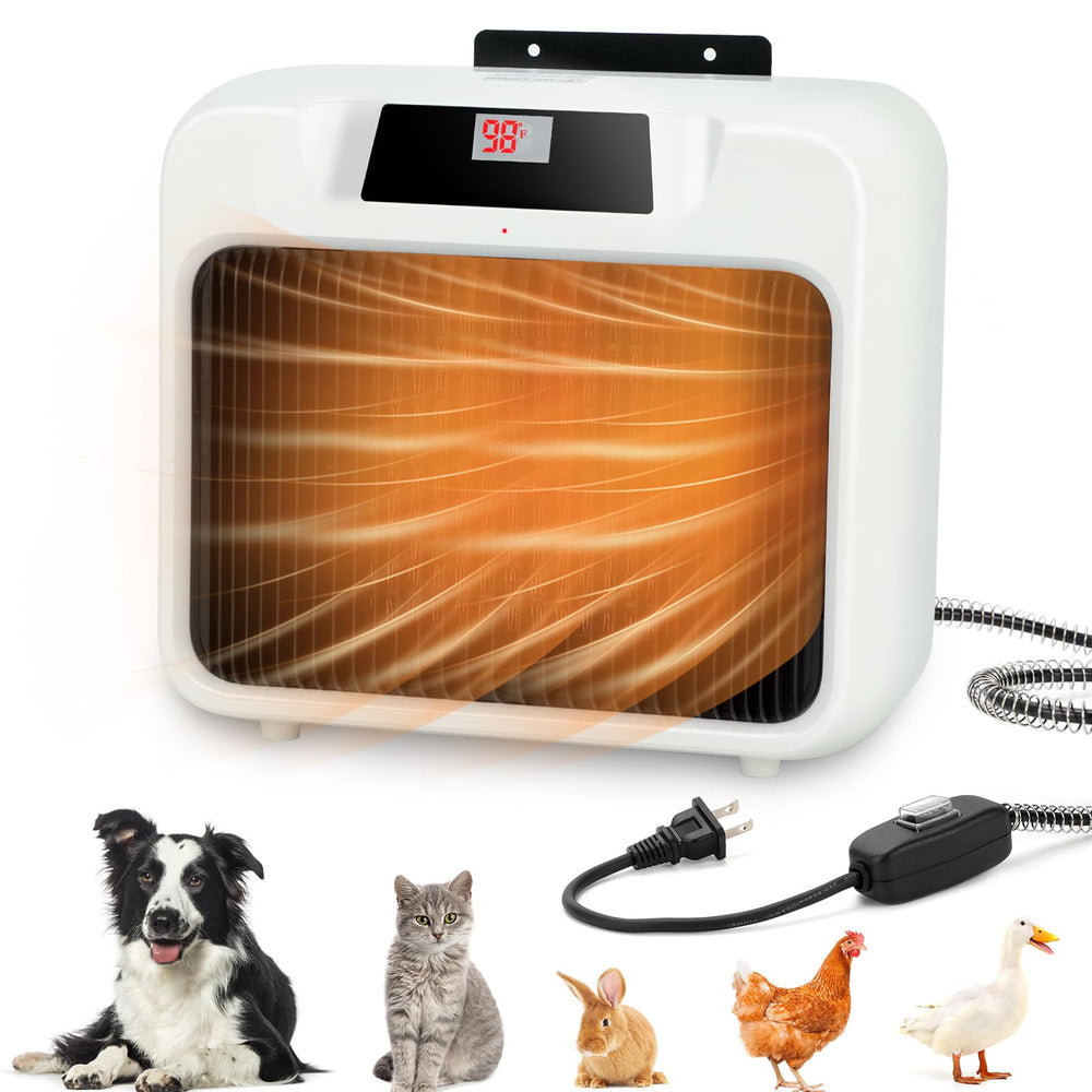 BWOGUE large dog house heater wall-mounted front view for outdoor warmth.