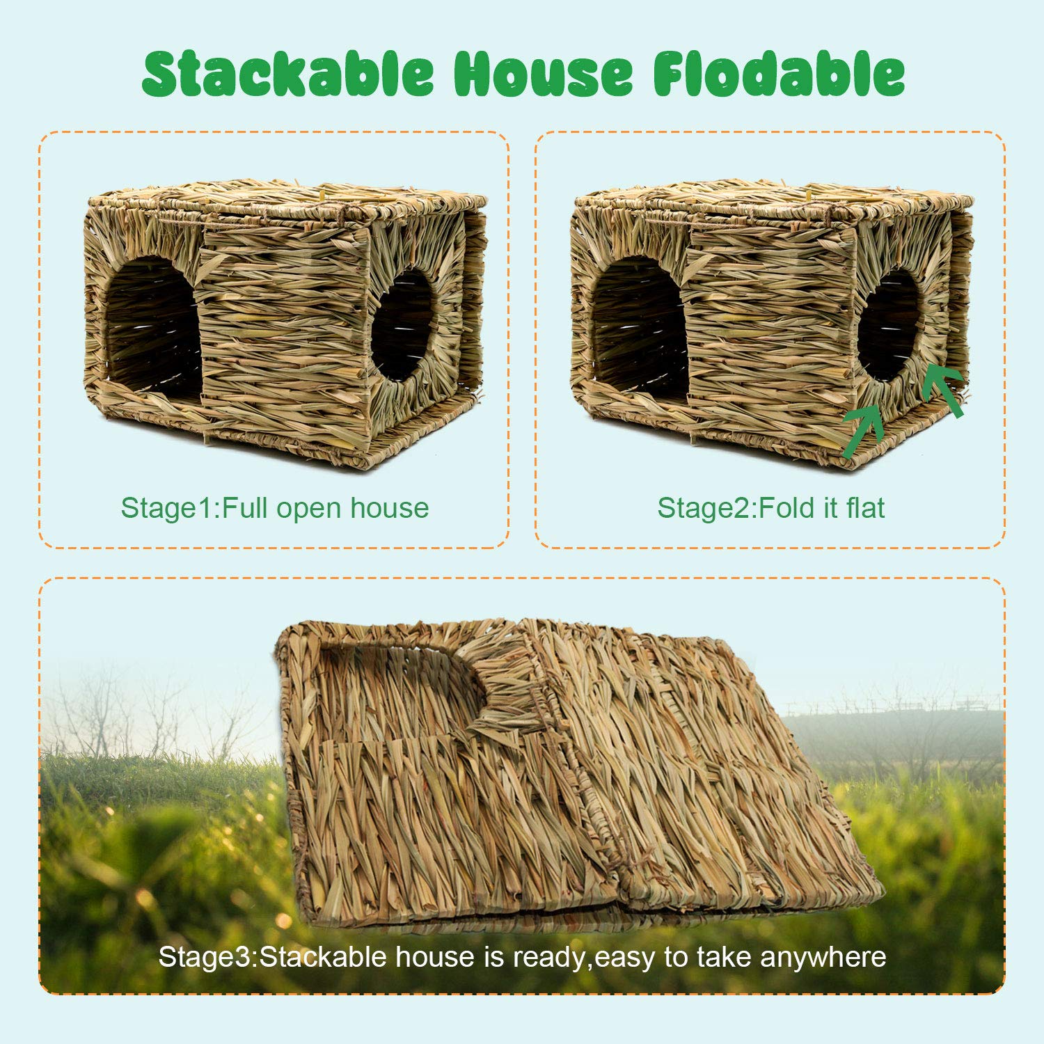 BWOGUE multi-use grass house supports treasure hunts and nesting routines.