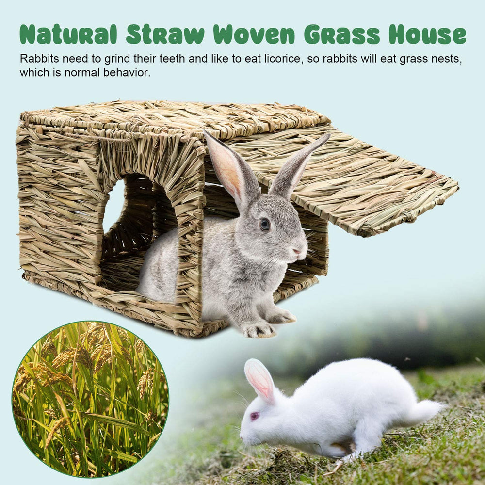 BWOGUE pet safe woven straw house is a durable shelter protecting paws.