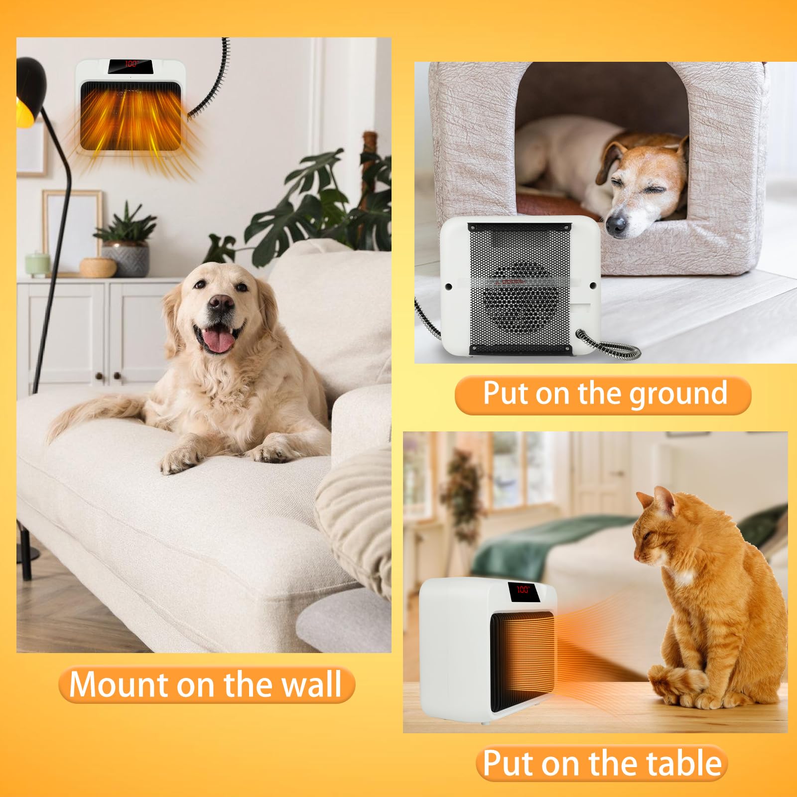 BWOGUE application shows warmth in dog, chicken, and rabbit homes.