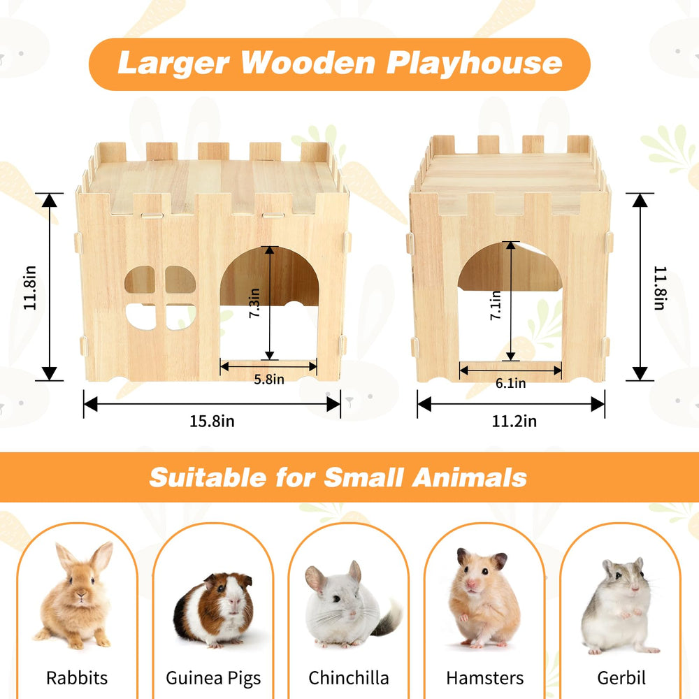 BWOGUE rabbit castle two-story entry for easy access and playful exploration.
