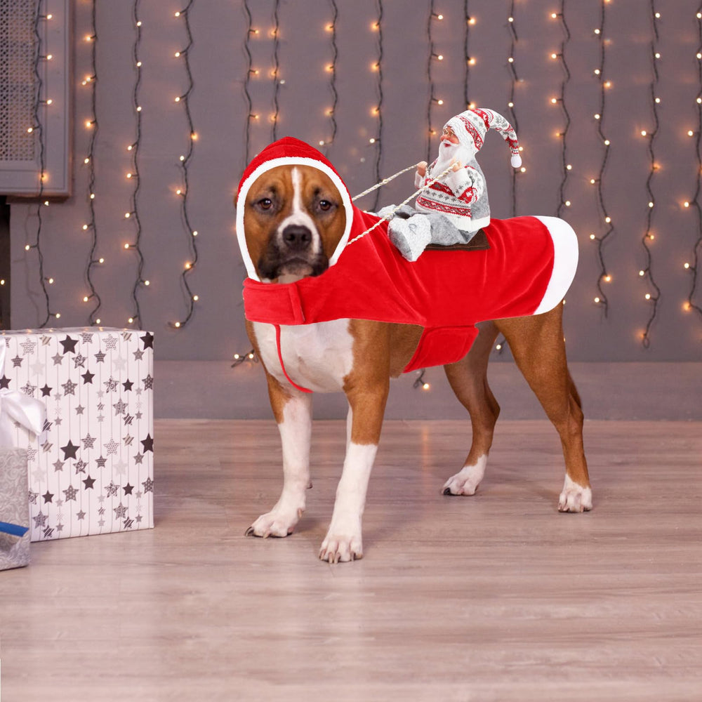 BWOGUE Santa Dog Costume adjustable-velcro demonstrates easy dressing for busy families