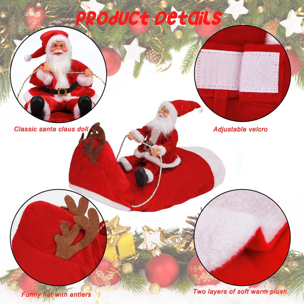 BWOGUE Santa Dog Costume adjustable velcro enables secure easy-on fit.
