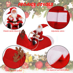 BWOGUE Santa Dog Costume adjustable velcro enables secure easy-on fit.