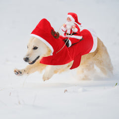BWOGUE Santa Dog Costume fabric-detail close-up shows breathable soft blend.
