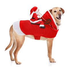 BWOGUE Santa Dog Costume front view for festive photoshoots