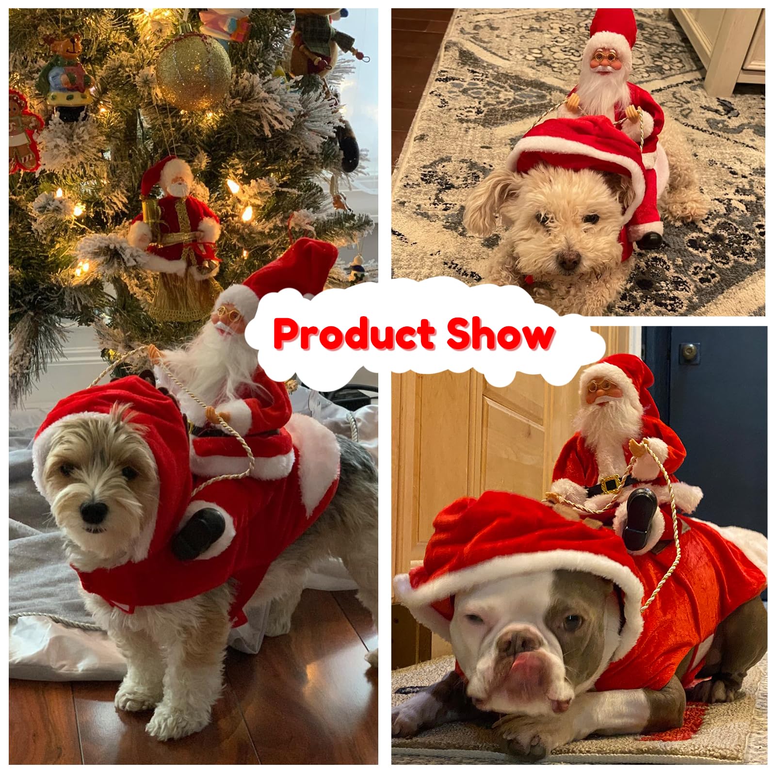 BWOGUE Santa Dog Costume party-ready look with holiday charm.