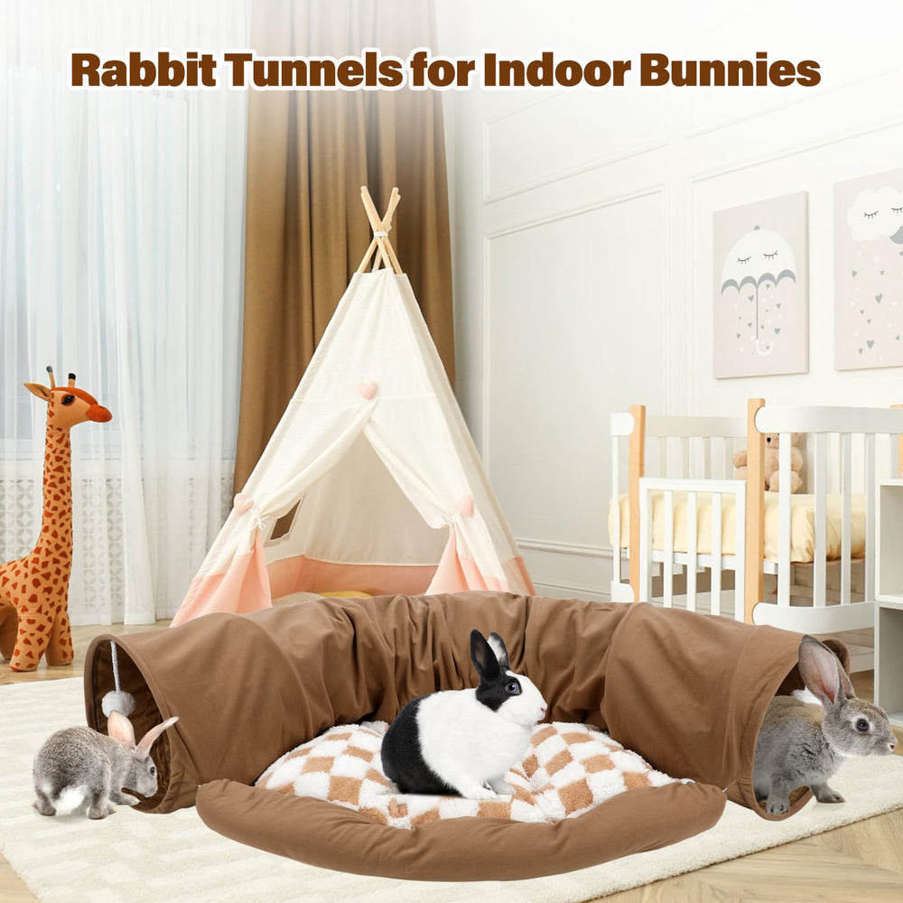 bwogue bunny tunnel bed close-up shows soft suede fabric and scratch resistance