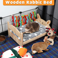 BWOGUE wooden pet bed height 2.3 inches keeps pets off dusty floors.