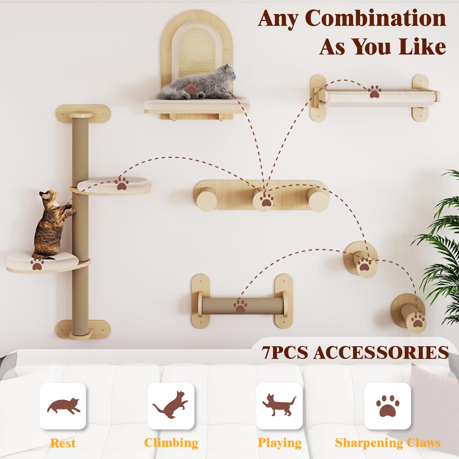 BYBYME sisal scratching post image emphasizes natural material for claw sharpening and stress relief.