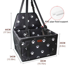 BYGD Dog Car Seat foldable pet basket with cushion for comfort