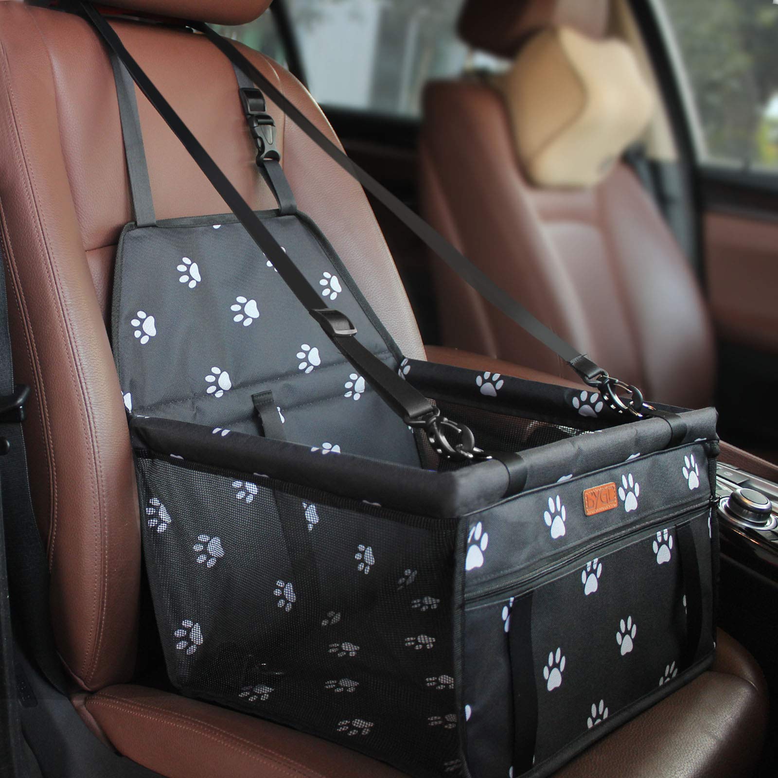BYGD Dog Car Seat zipper pocket design for quick small-item access