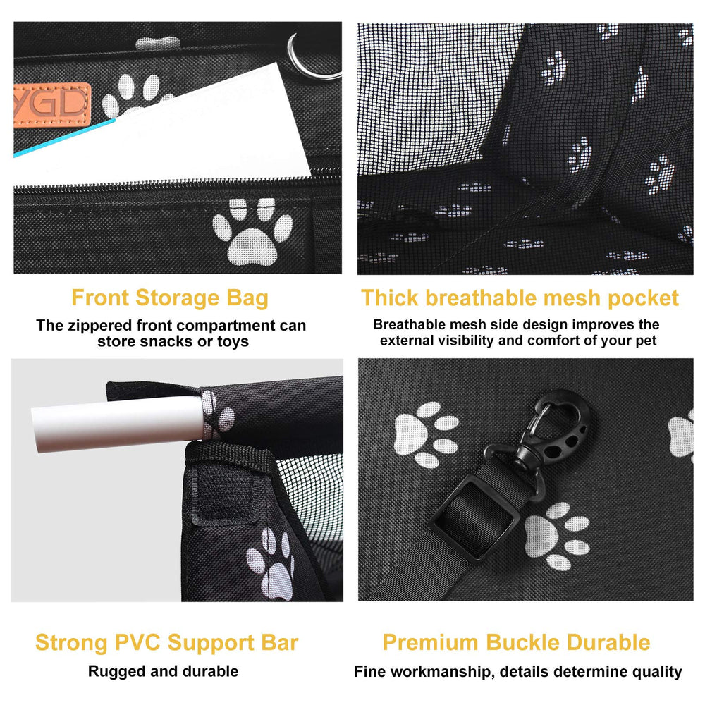 BYGD Pet Dog Booster Seat folded profile demonstrates portability