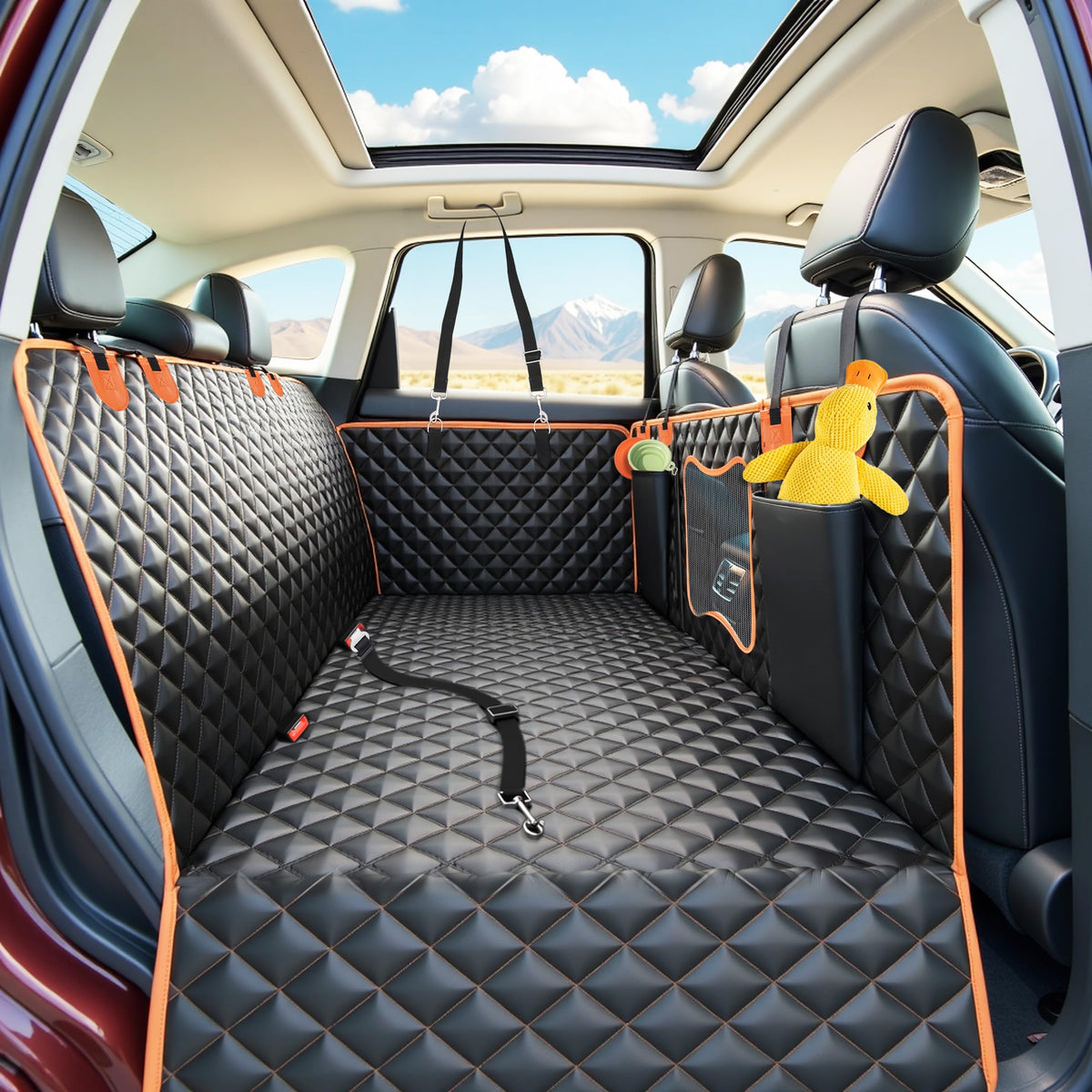 BYI back seat extender for dogs with full-seat coverage for extra space.