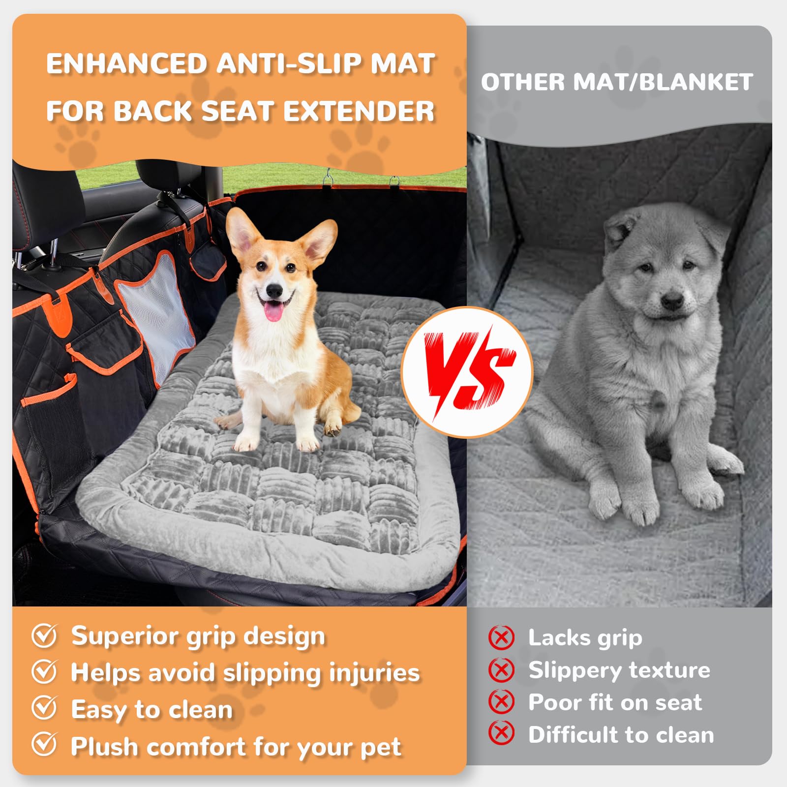 BYI Backseat Pet Bed Mat car-seat-fit ensuring secure use on most back seats