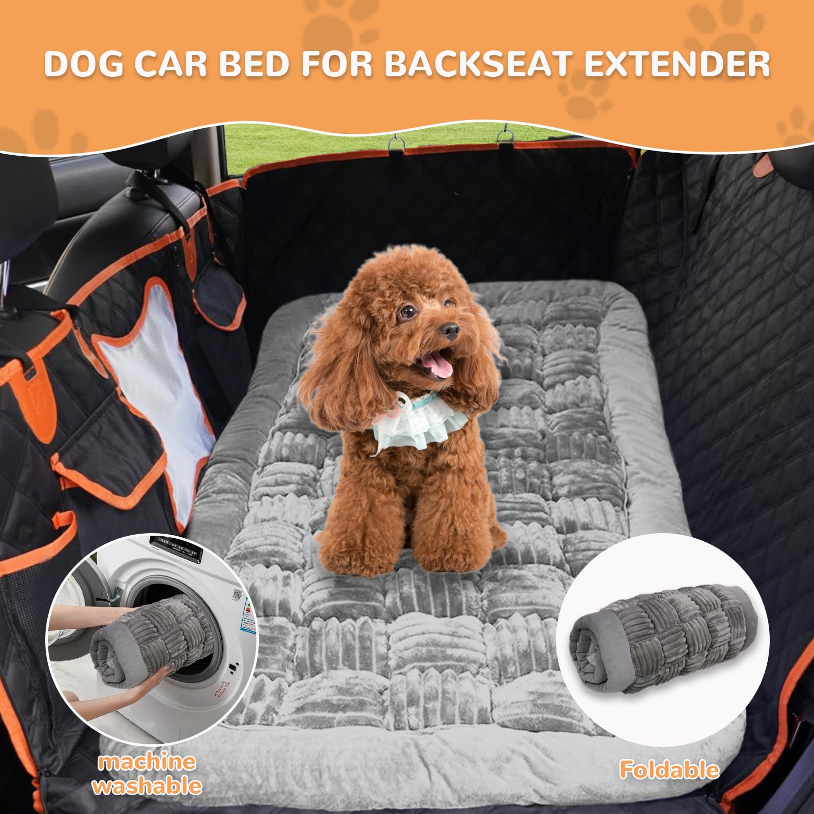 BYI Backseat Pet Bed Mat travel-use setup inviting road-trip comfort
