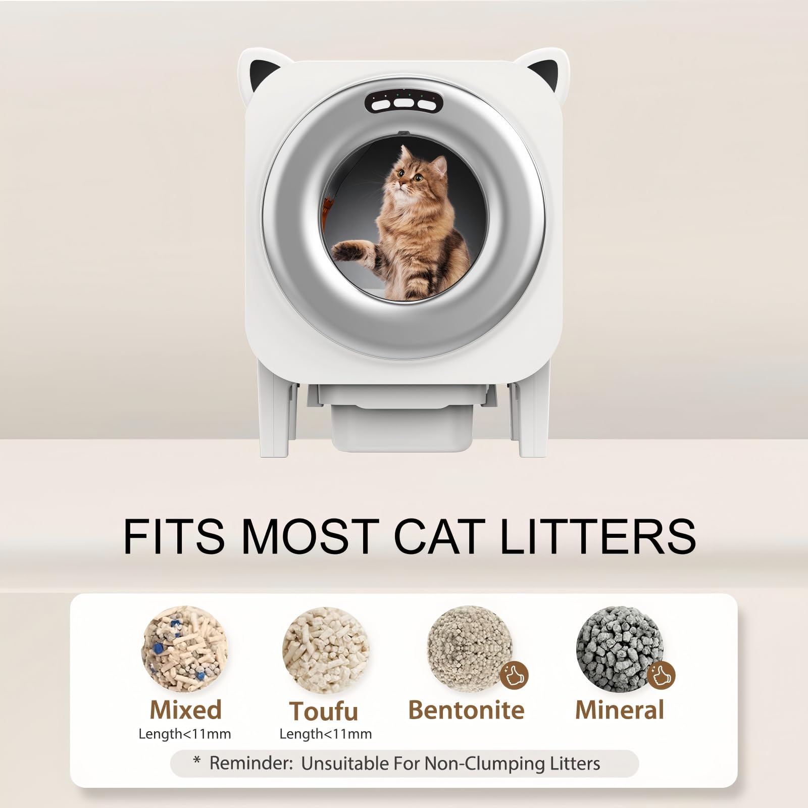 BZW multi-cat setup in silver, showcasing large 76L chamber