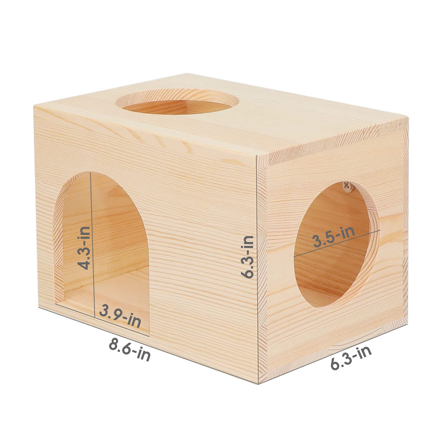 C-LIGHT Pet Chinchilla Hut material closeup reveals natural timber texture.