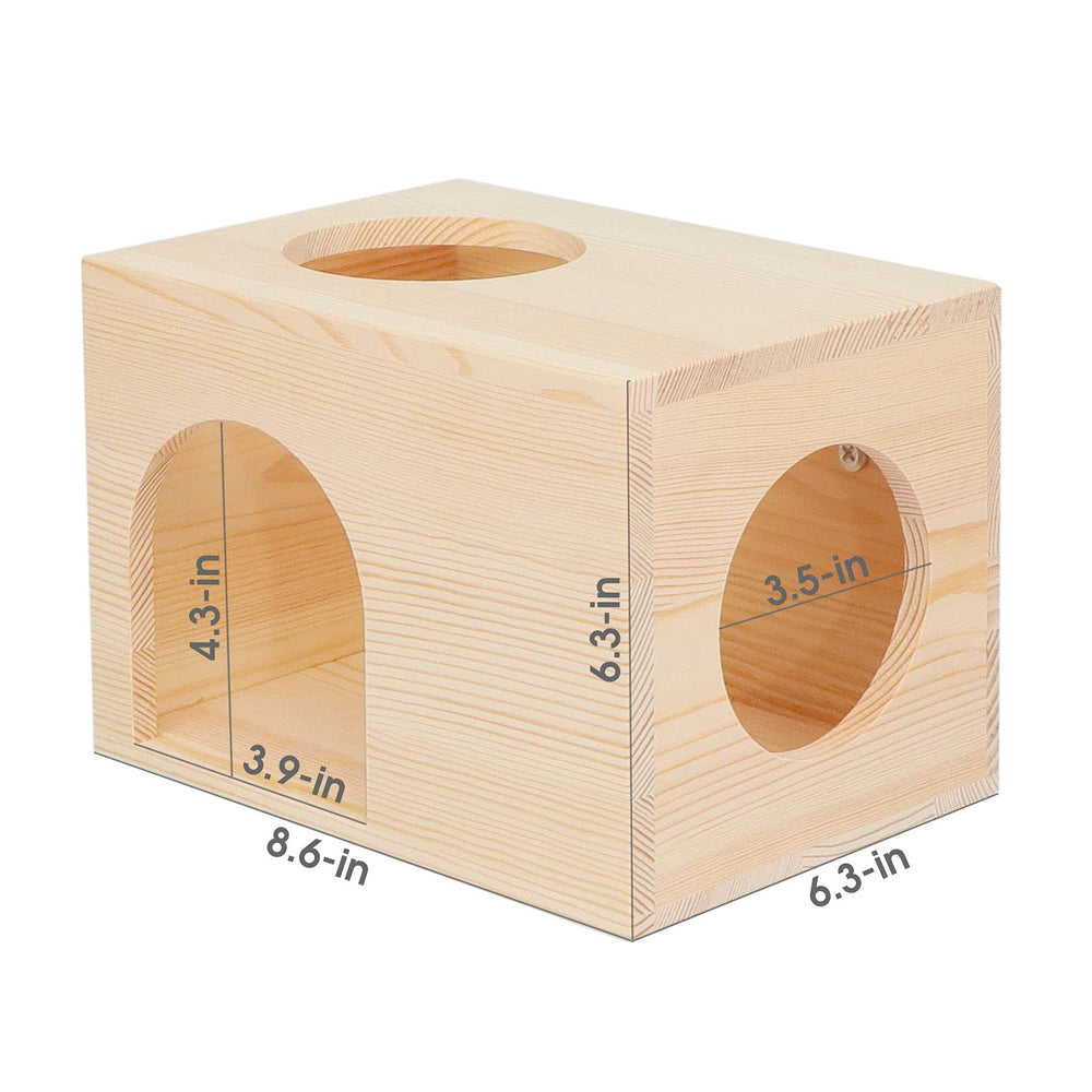 C-LIGHT Pet Chinchilla Hut material closeup reveals natural timber texture.