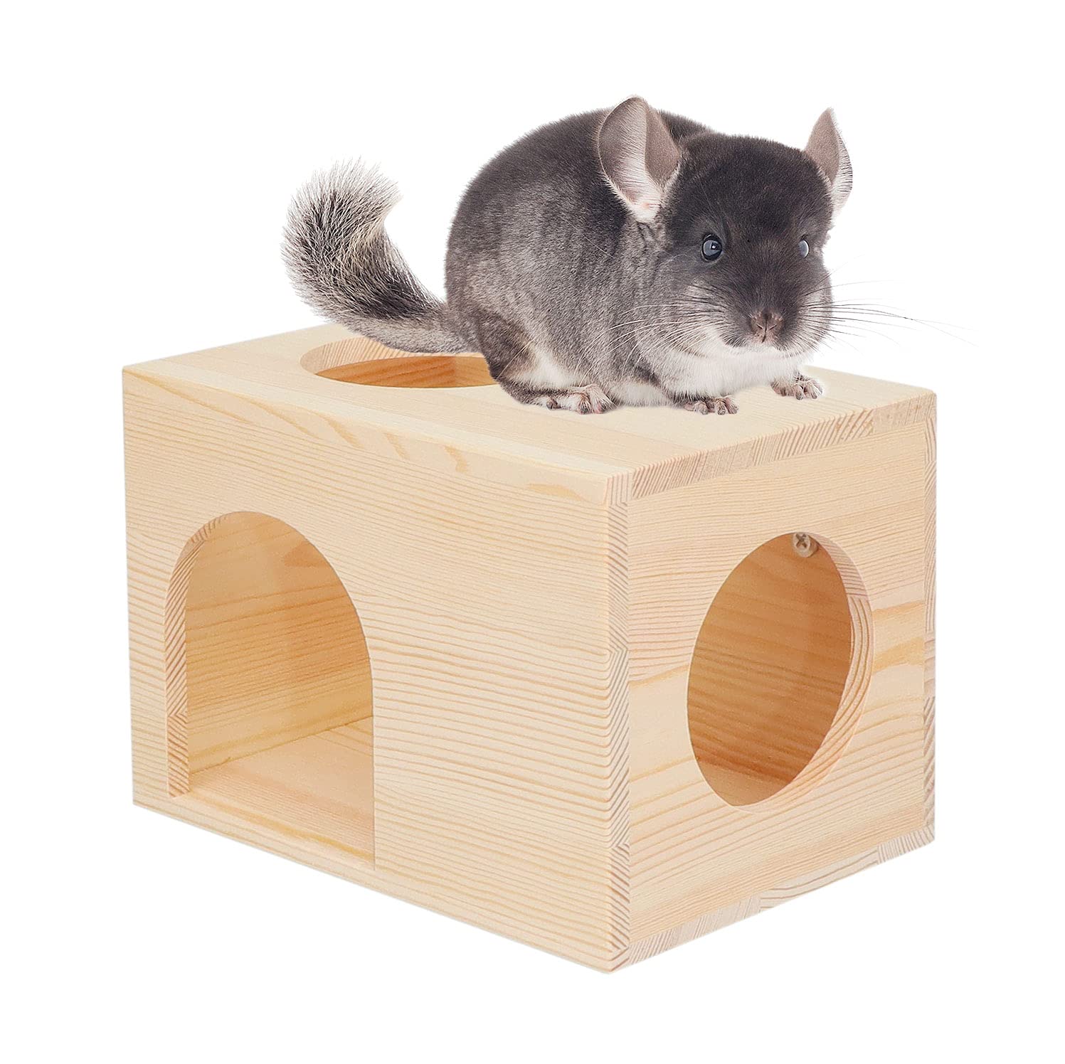 C-LIGHT Pet Chinchilla Hut open doors invites exploration and easy access.