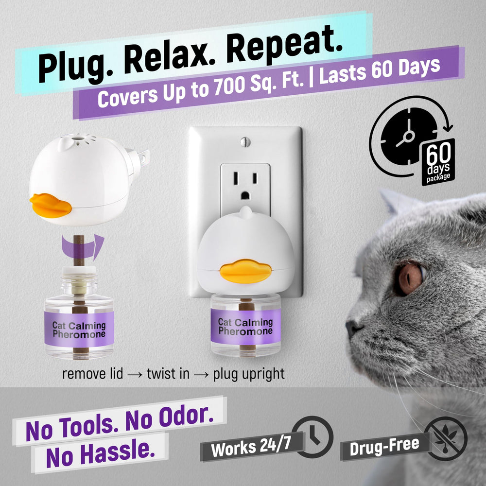 Cabins Cat Calming Diffuser sleek design blends with décor.