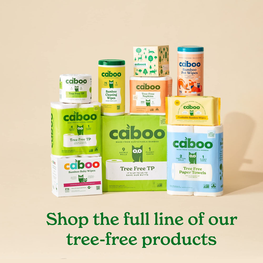Caboo Tree Free Pet Wipes 140 jumbo wipes ideal for larger dogs and cats