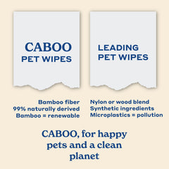 Caboo Tree Free Pet Wipes used around eyes for gentle cleaning