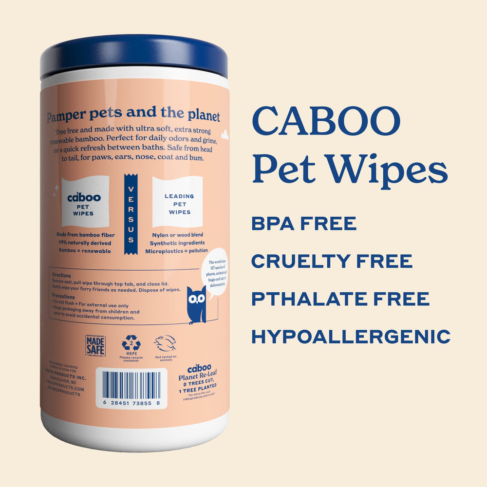 Effectively wipe paws after outdoor adventures with Caboo wipes