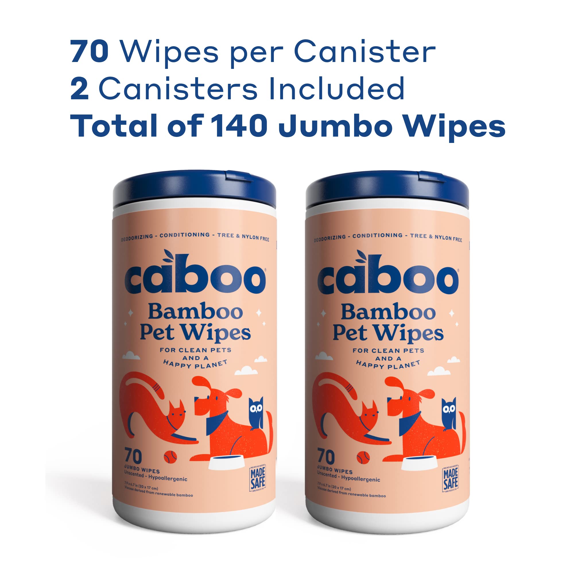 Caboo Tree Free Pet Wipes textured cloth helps lift debris gently