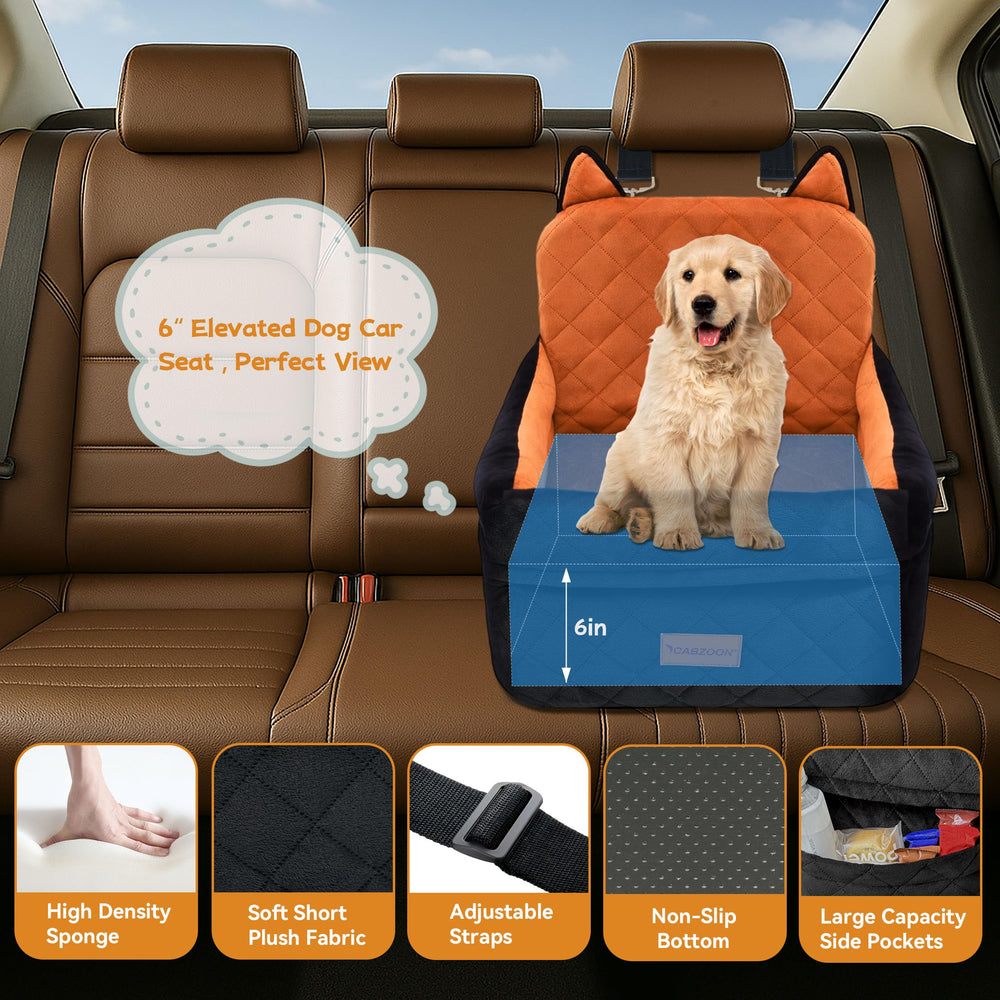 CABZOON dog car seat front-back-fit keeps pets secure in any seating position.