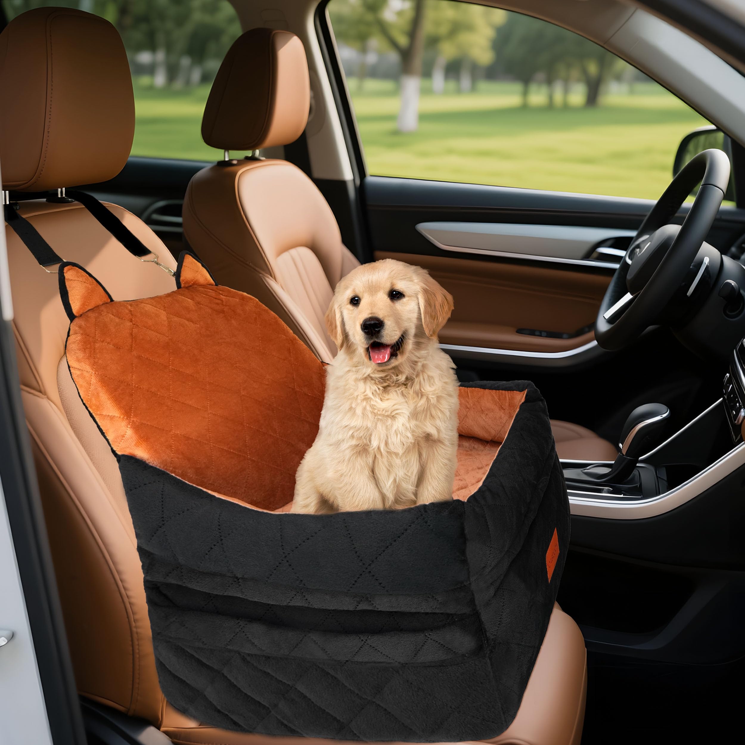 CABZOON dog car seat front or back seat use enhances comfort during short commutes.