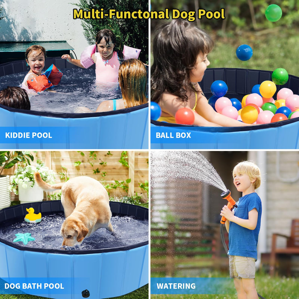 CACSPS foldable dog pool anti-slip bottom aids safe splashing sessions